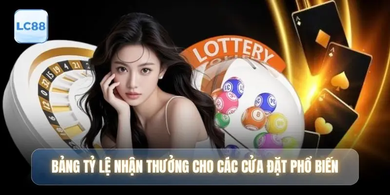 Bảng tỷ lệ nhận thưởng cho các cửa đặt phổ biến
